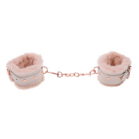 Sex & Mischief Peaches 'n CreaMe Faux Fur Handcuffs - Top Extended