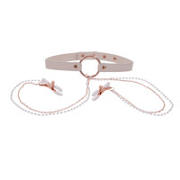 Sex & Mischief Peaches 'n CreaMe Collar with Nipple Clamps - Alt