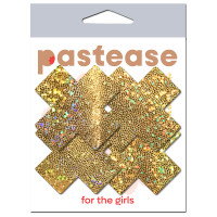 Petites: Two-Pair Small Gold Glitter Plus Nipple Pasties - Packaging