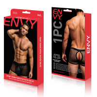 Envy Menswear Snap Down Mesh Boxer Brief - M/L Package