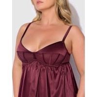 Burgundy House of Desire Plus Size Brigeta Babydoll Set - Detail 