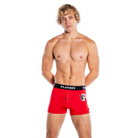 Red Playboy Mens Varsity Modal Boxer Briefs - Front