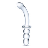 Ribbed 8" G-Spot Glass Dildo – Double-Ended Curved Pleasure Toy