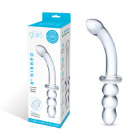Ribbed 8" G-Spot Glass Dildo – Double-Ended Curved Pleasure Toy - Catalog