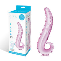 Glas Lick-It 6"Glass Dildo – Textured Curved Nubbed Pleasure Toy - Catalog