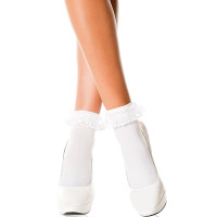 Music Legs Opaque Anklet with Ruffled Lace