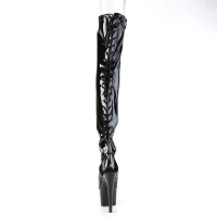 Pleaser ADORE-3017 7" Heel Platform Open Toe & Heel Lace-Up Back Thigh High Boot - Back