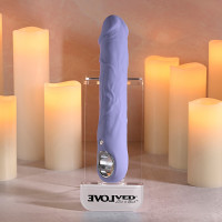 Evolved Novelties Large Purple Fantasy Realistic Vibrator - Stand Front Side