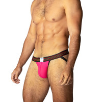 Hot Pink Bike Athletic Active Jockstrap - Left