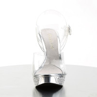 Pleaser Shoes ELEGANT-408 4.5" Rhinestone Embellished Heel and Platform - Front