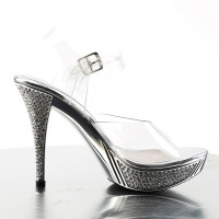 Pleaser Shoes ELEGANT-408 4.5" Rhinestone Embellished Heel and Platform - Right