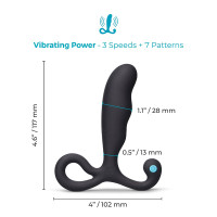 b-Vibe P-Spot Vibing Hands-Free Rechargeable Vibrating Silicone Prostate Massager - Measurements