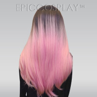 Signature - Darkest Brown to Baby Pink Ombre Lace Front Wig - Back