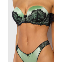 House of Desire Plus Size Lara Lace Strapless Push Up Bra & Tanga Set - Front Close Up