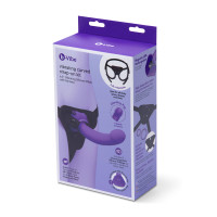 b-Vibe Vibrating Curved Strap-On Kit 6.5" Vibrating Silicone Dildo with Harness - Packaging Front