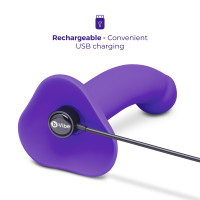 b-Vibe Vibrating Curved Strap-On Kit 6.5" Vibrating Silicone Dildo with Harness - Charging