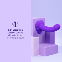 b-Vibe Vibrating Curved Strap-On Kit 6.5" Vibrating Silicone Dildo with Harness - Advert #3