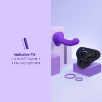 b-Vibe Vibrating Curved Strap-On Kit 6.5" Vibrating Silicone Dildo with Harness - Advert #4