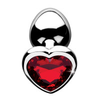 Booty Sparks Red Heart Gem Small Anal Plug - Base