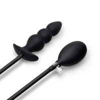 b-Vibe Beaded Inflatable Anal Plug with Hand Pump - Laying