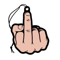 Wood Rocket Middle Finger Air Freshener