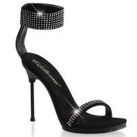Pleaser Shoes Chic-40 Sandals with Rhinestone-Accented Wide Ankle Cuff