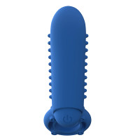 Blue Screaming O Rechargeable OYeah Vertical Vibrating Ring - Back