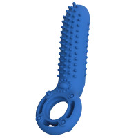 Blue Screaming O Rechargeable OYeah Vertical Vibrating Ring - Left