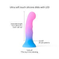 Love to Love Candy Loop Silicone Dildo with LED - Dimmensions