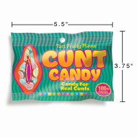 Candyprints Cunt Candy- Candy for real Cunts - 3oz Bag Measurements