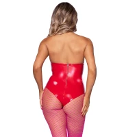 Red Leg Avenue Vinyl Boned Bodysuit - Back