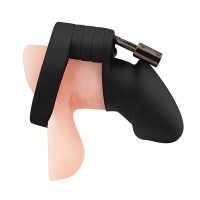 Blue Line Silicone Chastity Cock Cage - Model