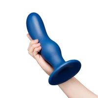 b-Vibe Milk 8.5 Inch Curved XXL Anal Trainer with Tapered Tip and Suction Cup - Hand #1
