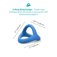 b-Vibe Snug Ring Tri-Sling Soft Stretch Silicone Cock-and-Ball Sling - Measurements
