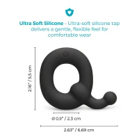 b-Vibe Flex Ring Tap Super Soft Silicone Secure Fit Cock Ring - Measurements
