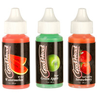 Doc Johnson GoodHead Tingle Drops 3-Pack (Watermelon, Sour Apple, Strawberry) - Bottles