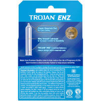 Trojan ENZ Lubricated Latex Condoms 3pk - Back