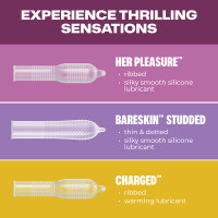 Trojan Pleasure Pack Lubricated Latex Condoms Variety Pack 3pk - Features