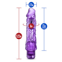 Purple Blush Novelties Wild Ride Realistic Vibrator - Dimensions
