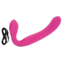 Pink Rechargeable Silicone Love Rider Strapless Strap-On