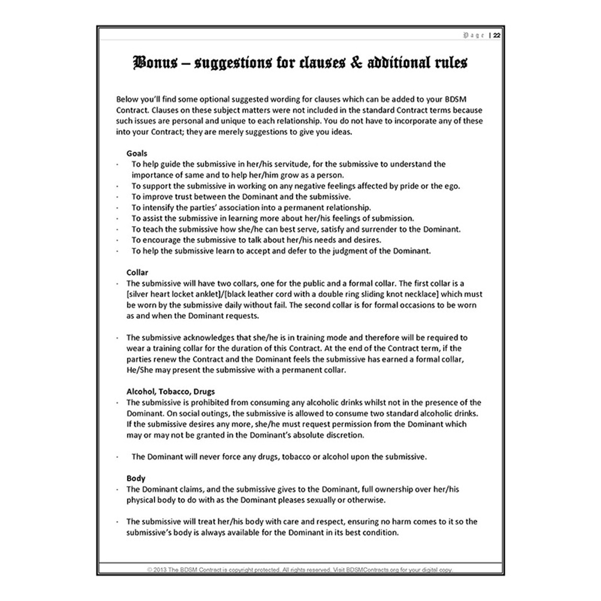 BDSM Contract Cirillas image image