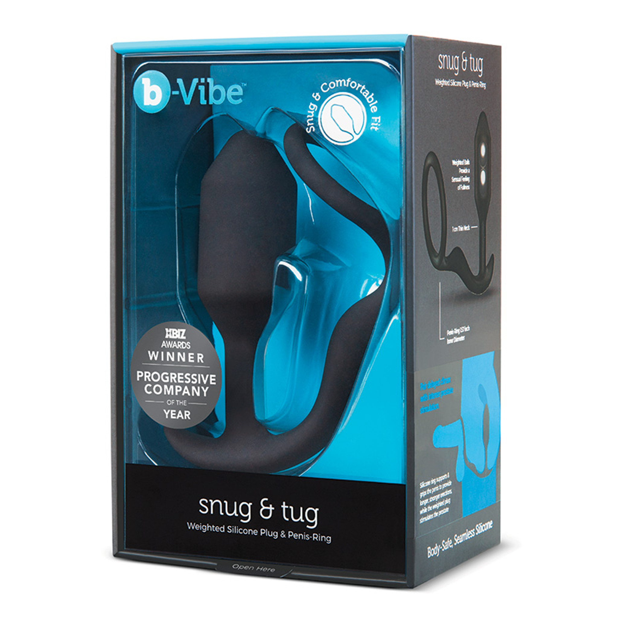 b-Vibe Snug and Tug Penis Ring and Weighted Butt Plug Cirillas image