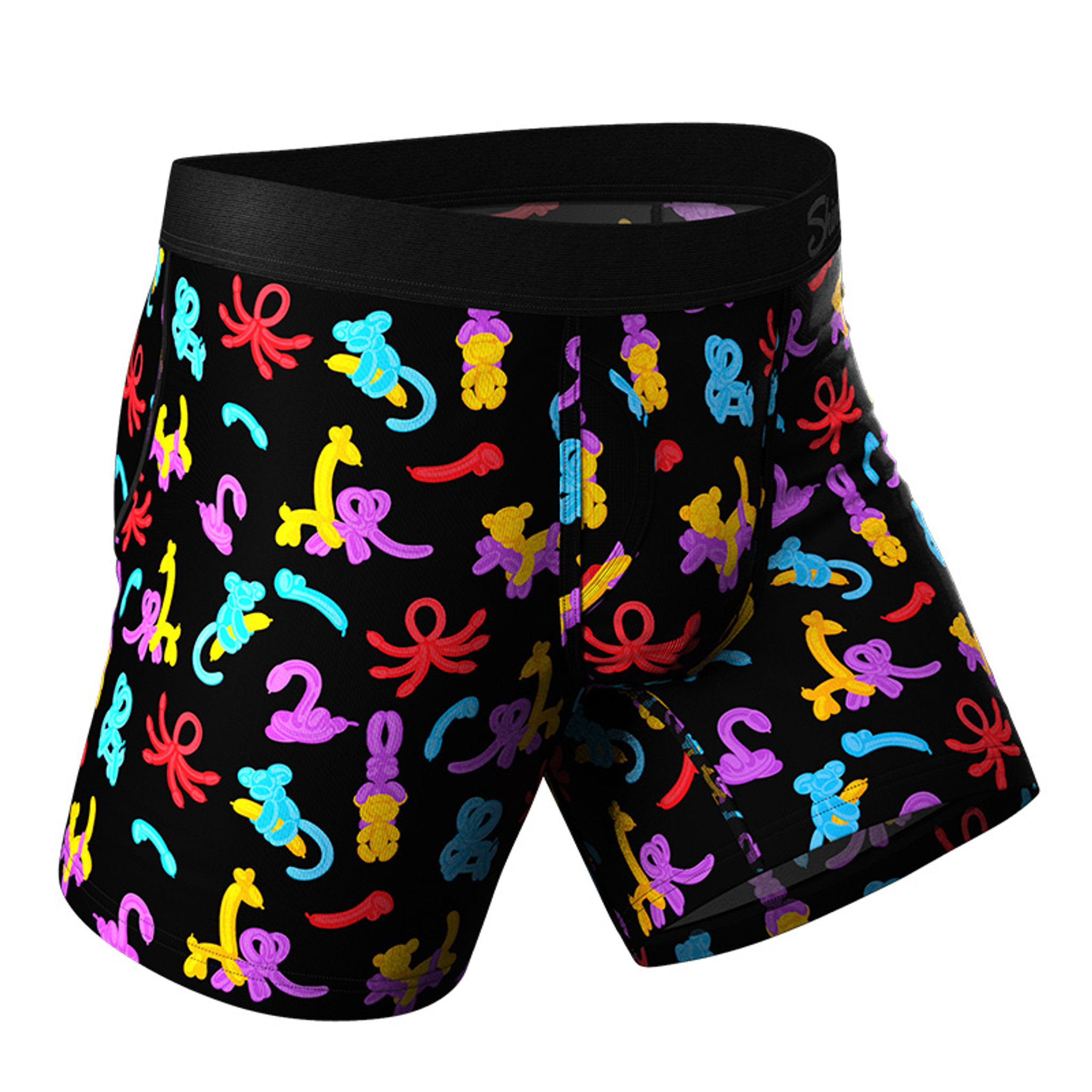 Shinesty The Knot Tonights Boxer - Balloon Animal Print Ball Hammock Pouch  Men's Underwear with Fly