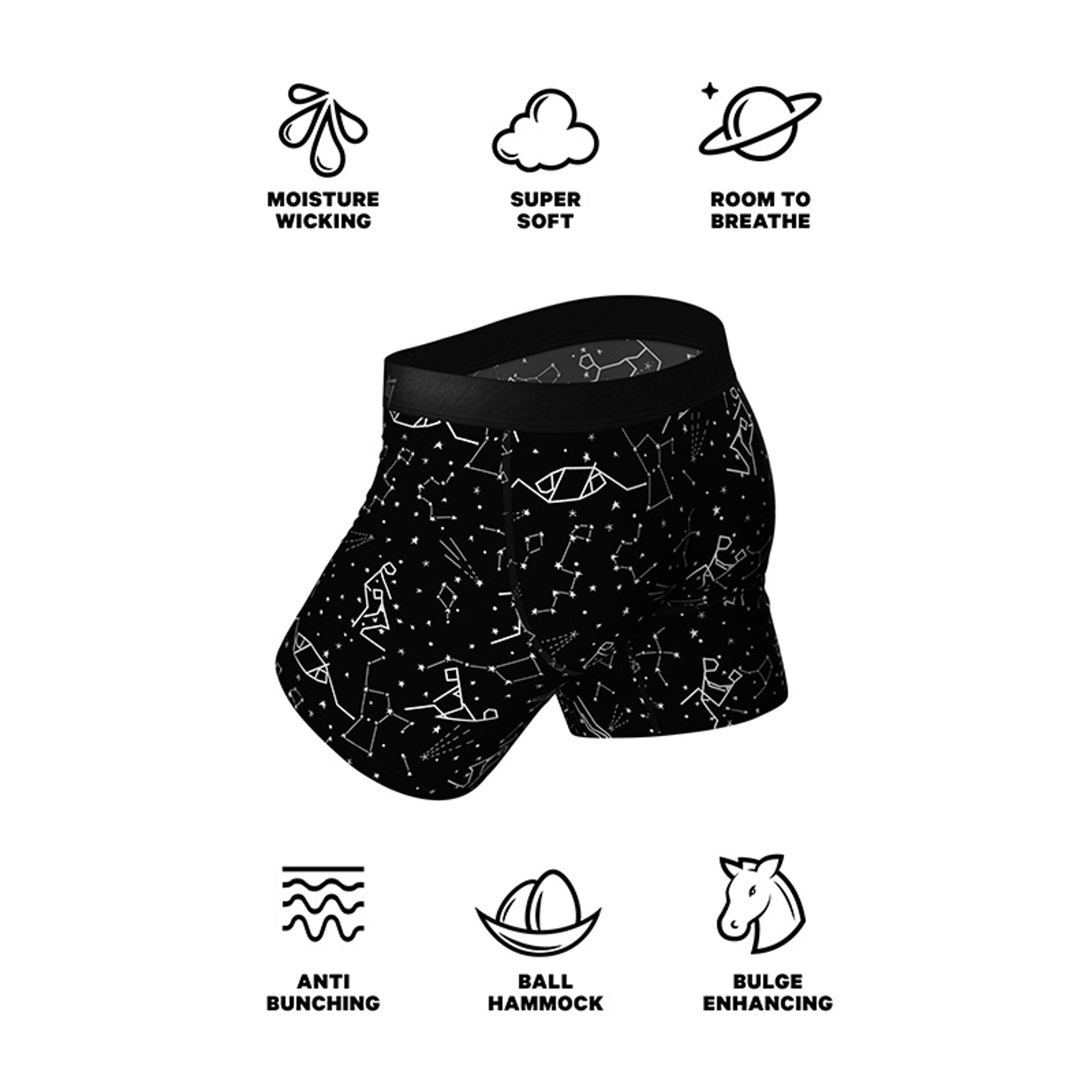 Shinesty, Underwear & Socks, The Big Bangglow In The Dark Constellation Ball  Hammock Pouch Trunks Underwear