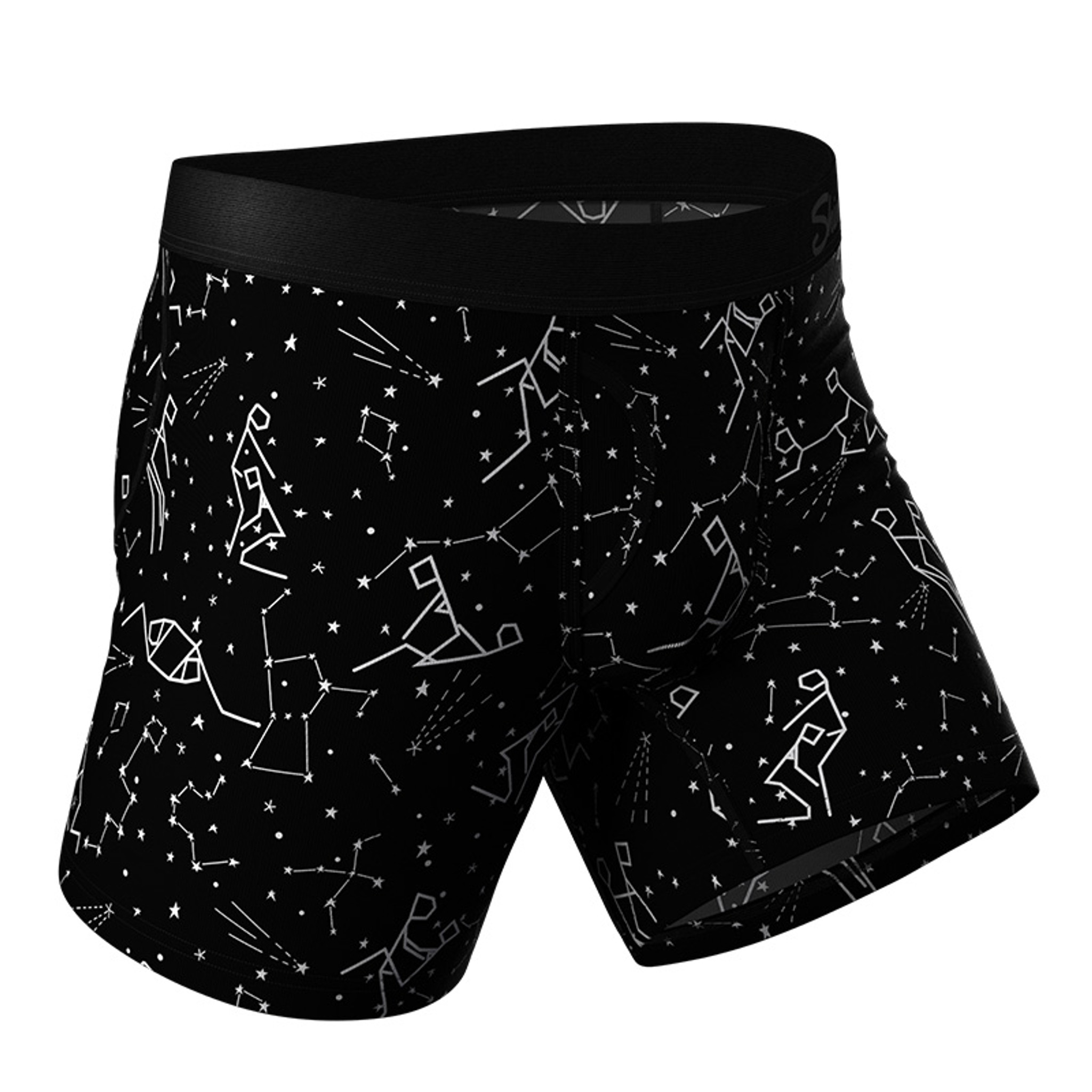 Shinesty The Big Bang Boxer - Glow In The Dark Constellation Print Ball  Hammock Pouch Men's Underwear with Fly