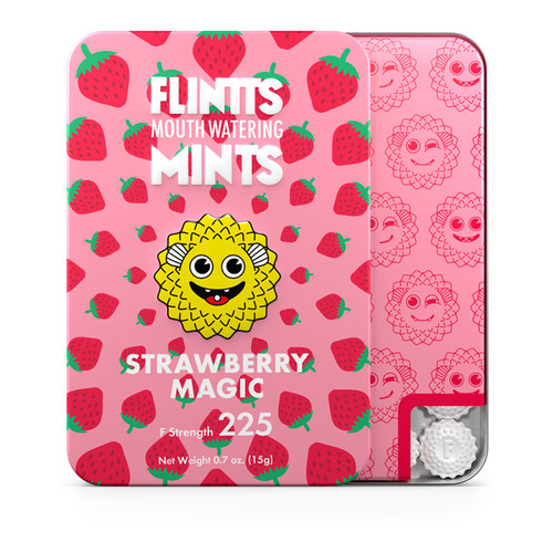 Flintts Mouth Watering Mints - Strawberry Magic F Strength 225 - Open