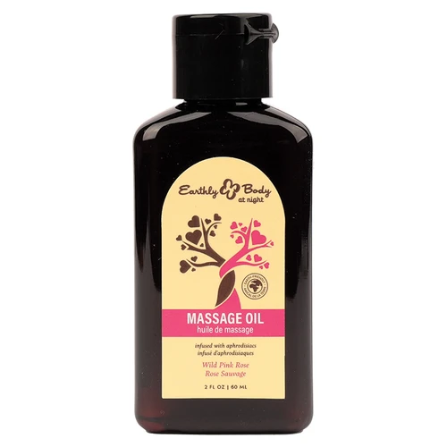 Earthly Body at Night Massage Oil (Wild Pink Rose) 2 oz. Front