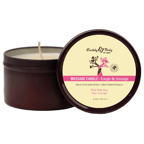 Earthly Body at Night Candle 6 oz Wild Pink Rose Scent