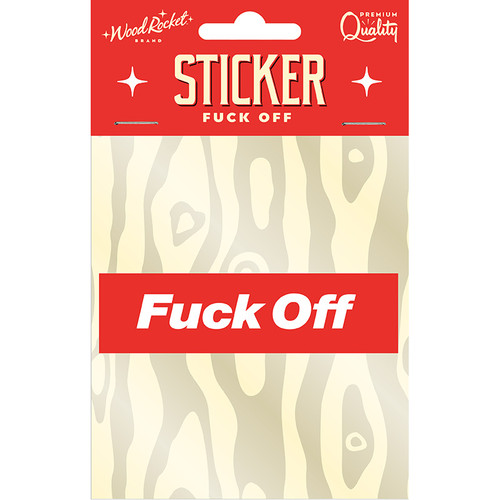 Wood Rocket Fuck Off Sticker - Packaging Front
