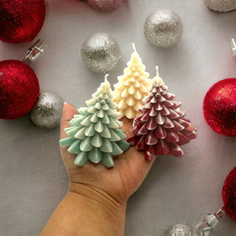 Handmade Christmas Tree Candle Set – Festive Decorative Trees with Natural Wax & Scent